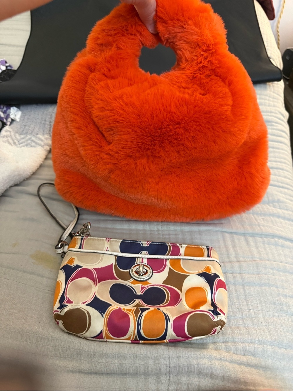 3AM ForOrange Faux-Fur Tote Bag with free wristlet